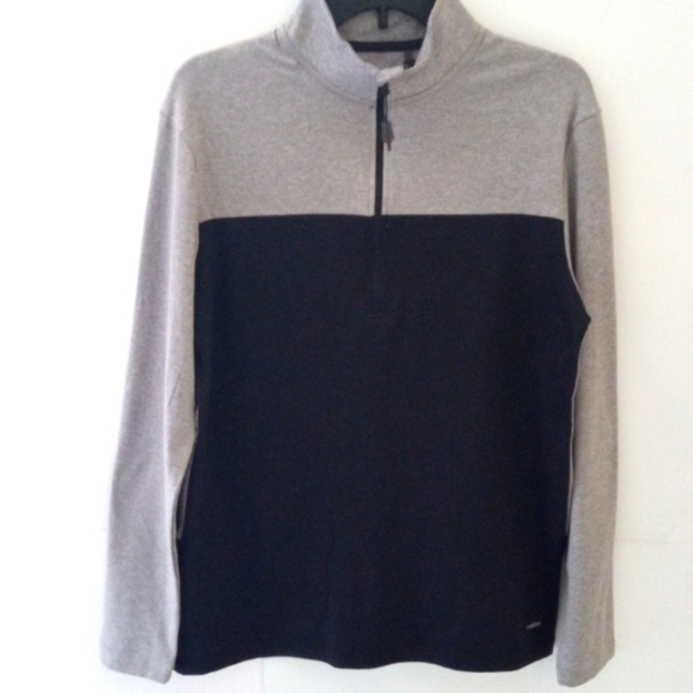 MOTION ATHLEISURE GRAY BLACK QUARTER ZIP LONG SLEEVE PULLOVER SIZE SMALL NWT